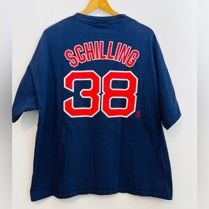 Majestic Vintage Boston Red Sox Schilling #38 MLB Baseball Graphic Tee Men’s XL